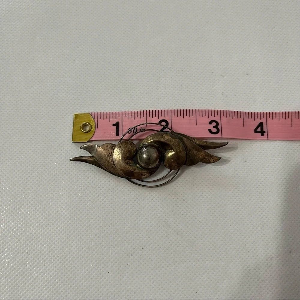 Vintage Sterling Silver Art Deco Modernist Brooch Art Nouveau